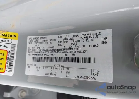 2023 Ford Bronco Wildtrak z USA, uszkodzony, nr VIN 1FMEE5DP8PLC10314